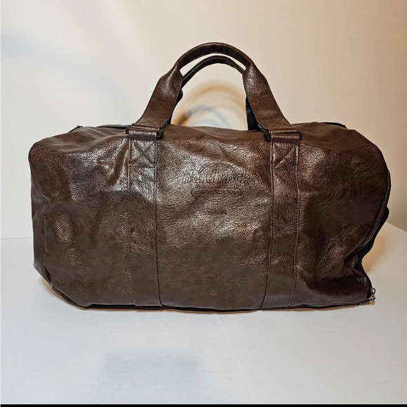 Hard Rock Cafe Other - Hard Rock Hotel & Casino Tulsa OK Logo Brown Faux Leather Duffel Bag 20”